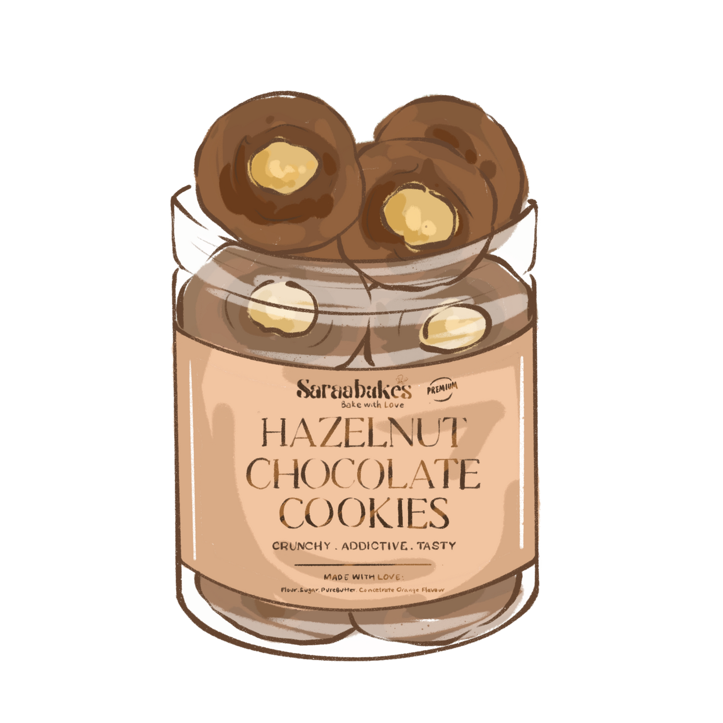 HAZELNUT CHOCOLATE COOKIES 350G